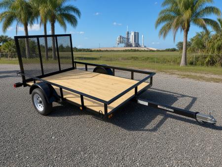 New 2026 5x8 Utility Trailer with Mesh Back Gate Utility Trailer