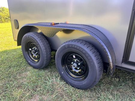 New 2027 7X12 Enclosed Trailer-3500LB Tandem Axle -7'ft Interior- Charcoal Poly-Blackout