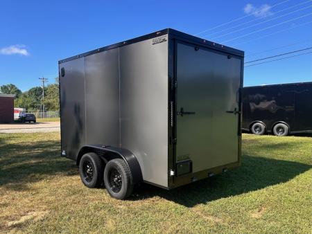 New 2027 7X12 Enclosed Trailer-3500LB Tandem Axle -7'ft Interior- Charcoal Poly-Blackout