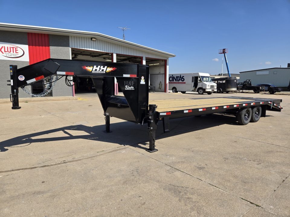 New 2027 H&H Trailers 102x20+5 Low Profile Dovetail Super Deluxe Ramps Gooseneck 15K Equipment Trailer