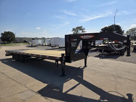 New 2027 H&H Trailers 102x20+5 Low Profile Dovetail Super Deluxe Ramps Gooseneck 15K Equipment Trailer