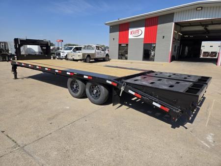 New 2027 H&H Trailers 102x20+5 Low Profile Dovetail Super Deluxe Ramps Gooseneck 15K Equipment Trailer