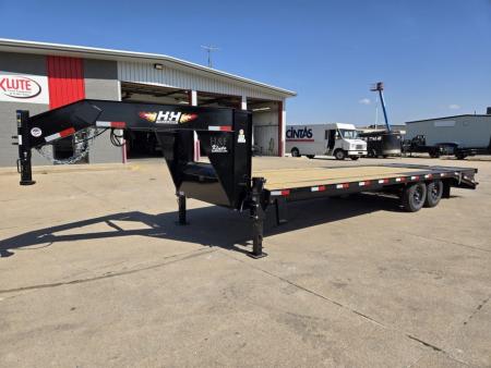 New 2027 H&H Trailers 102x20+5 Low Profile Dovetail Super Deluxe Ramps Gooseneck 15K Equipment Trailer