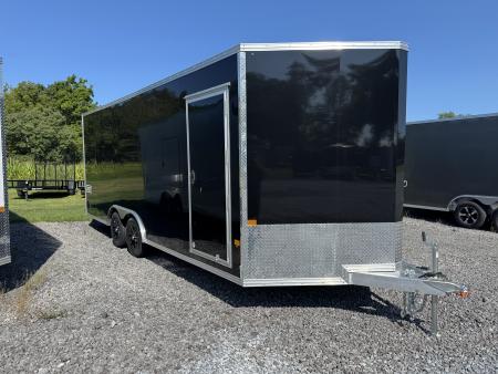 New 2027 E-Z Hauler EZEC8.5X20CH XLT PRO Car Hauler 71 SERIES, 7 FOOT 1 INCH INTERIOR HEIGHT, .080 POLY SIDES, 4 FOOT SIDE ESCAPE DOOR, FREE ALUMINUM WHEEL UPGRADE