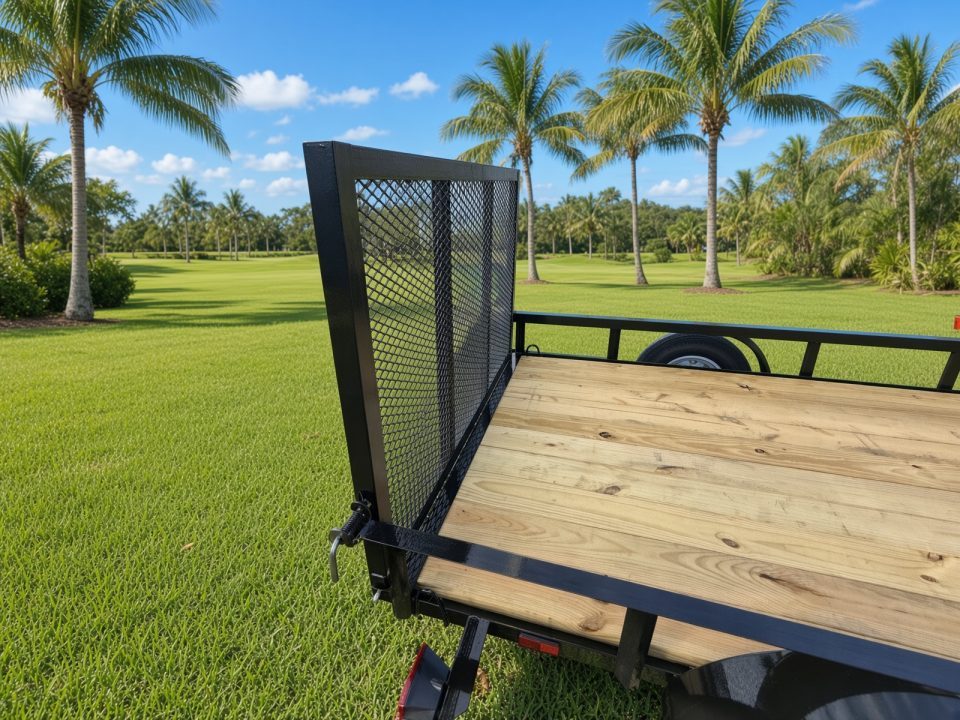 New 2026 5x8 with Mesh Back Gate Utility Trailer with 2000# GVWR N631269