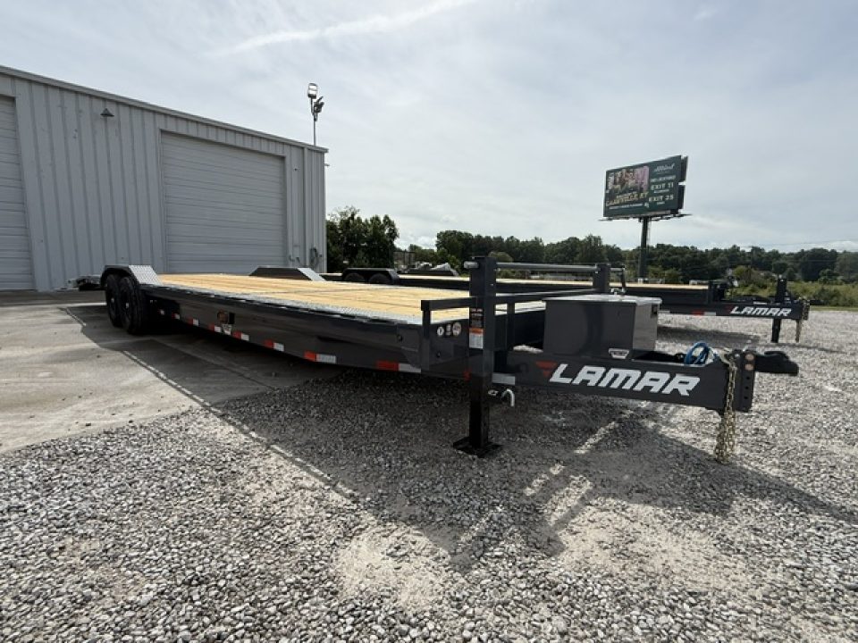 New Lamar Car Hauler 102x32 14K W/4' Dovetail, Tool Box & Winch Plate