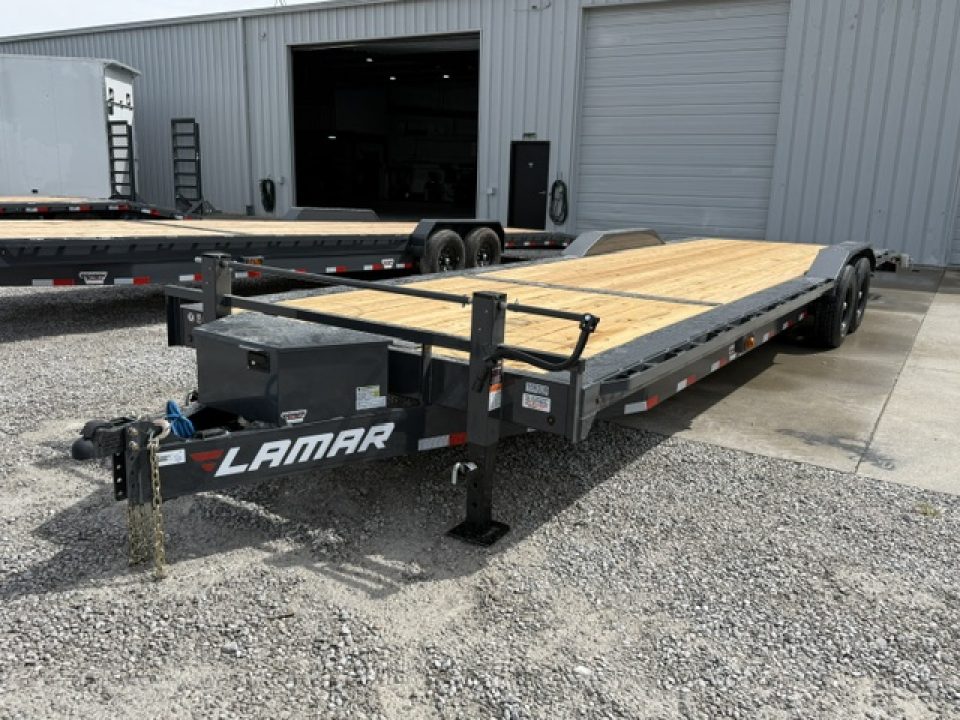 New Lamar Car Hauler 102x32 14K W/4' Dovetail, Tool Box & Winch Plate