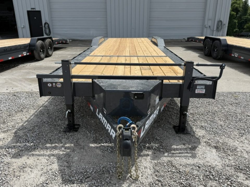 New Lamar Car Hauler 102x32 14K W/4' Dovetail, Tool Box & Winch Plate