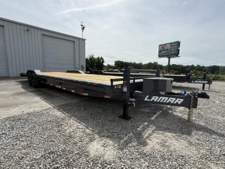 New Lamar Car Hauler 102x32 14K W/4' Dovetail, Tool Box & Winch Plate