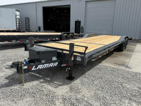 New Lamar Car Hauler 102x32 14K W/4' Dovetail, Tool Box & Winch Plate