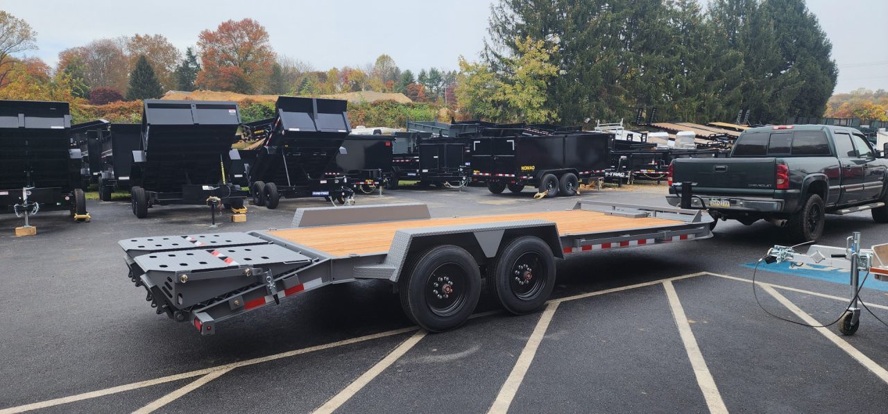 New 7 x 20 EF16 BWISE I-Beam Flat Deck Equipment Trailer 17.6k *Hammertone Gray**FULL WIDTH RAMPS