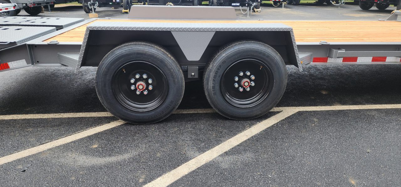 New 7 x 20 EF16 BWISE I-Beam Flat Deck Equipment Trailer 17.6k *Hammertone Gray**FULL WIDTH RAMPS