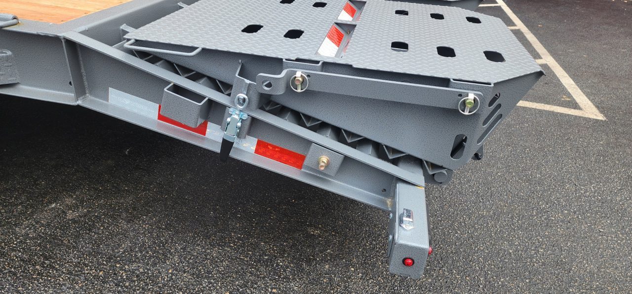 New 7 x 20 EF16 BWISE I-Beam Flat Deck Equipment Trailer 17.6k *Hammertone Gray**FULL WIDTH RAMPS