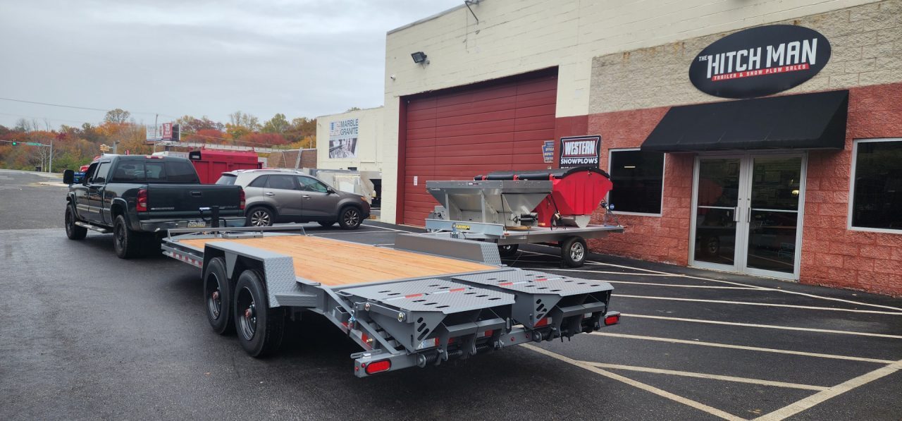 New 7 x 20 EF16 BWISE I-Beam Flat Deck Equipment Trailer 17.6k *Hammertone Gray**FULL WIDTH RAMPS