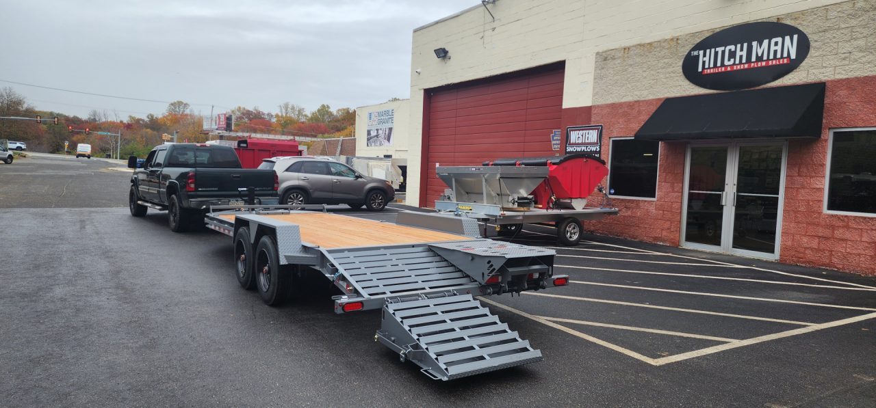 New 7 x 20 EF16 BWISE I-Beam Flat Deck Equipment Trailer 17.6k *Hammertone Gray**FULL WIDTH RAMPS