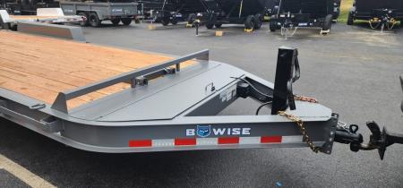 New 7 x 20 EF16 BWISE I-Beam Flat Deck Equipment Trailer 17.6k *Hammertone Gray**FULL WIDTH RAMPS