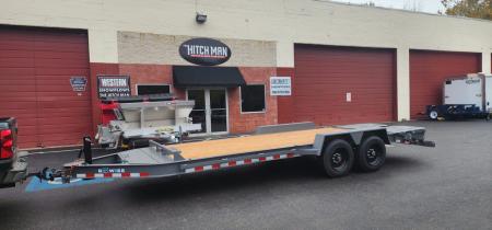 New 7 x 20 EF16 BWISE I-Beam Flat Deck Equipment Trailer 17.6k *Hammertone Gray**FULL WIDTH RAMPS