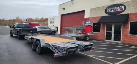 New 7 x 20 EF16 BWISE I-Beam Flat Deck Equipment Trailer 17.6k *Hammertone Gray**FULL WIDTH RAMPS