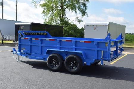 New GRIFFIN 7x14 14K DUMP TRAILER w/ TELESCOPING CYLINDER BLUE