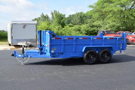 New GRIFFIN 7x14 14K DUMP TRAILER w/ TELESCOPING CYLINDER BLUE