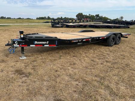 New 2027 Diamond C 102x24 Tandem 23K Pro Tilt w/ 6' Stationary Deck & Drive Over Fenders