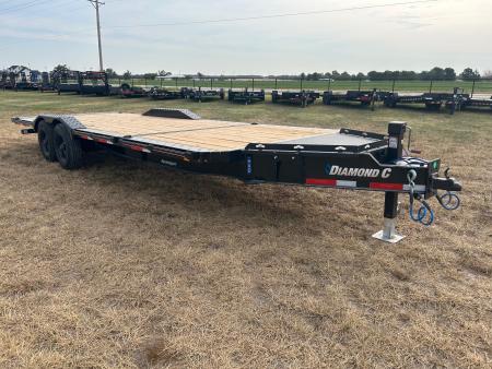 New 2027 Diamond C 102x24 Tandem 23K Pro Tilt w/ 6' Stationary Deck & Drive Over Fenders