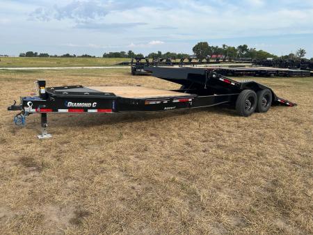 New 2027 Diamond C 102x24 Tandem 23K Pro Tilt w/ 6' Stationary Deck & Drive Over Fenders