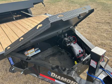 New 2027 Diamond C 102x24 Tandem 23K Pro Tilt w/ 6' Stationary Deck & Drive Over Fenders