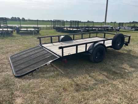 Used 2024 Load 77x12 Single Axle Utility w/ 4' Ramp Gate & Spare Tire
