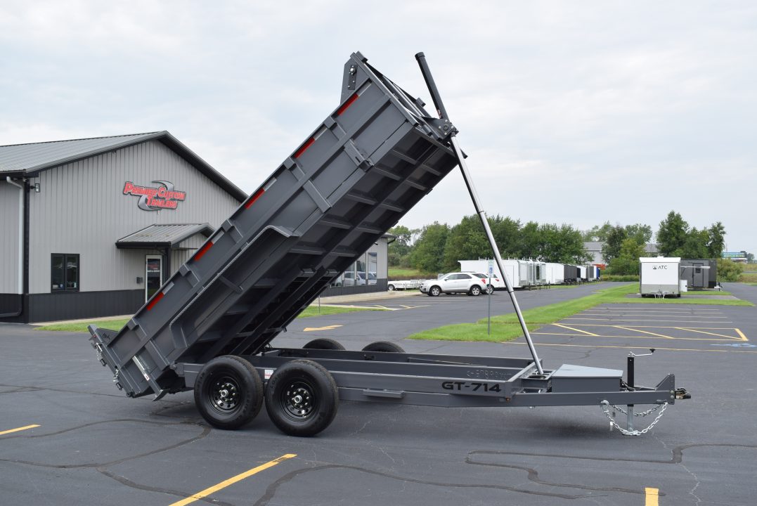 New GRIFFIN 7x14 14K DUMP TRAILER w/ TELESCOPING CYLINDER GREY