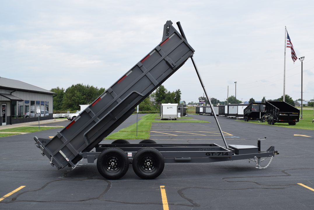 New GRIFFIN 7x14 14K DUMP TRAILER w/ TELESCOPING CYLINDER GREY