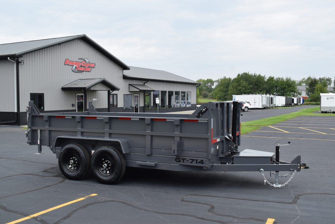 New GRIFFIN 7x14 14K DUMP TRAILER w/ TELESCOPING CYLINDER GREY