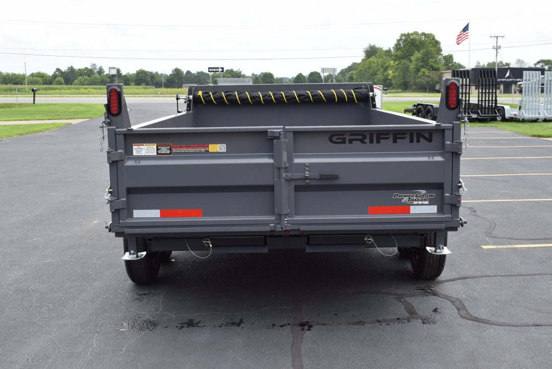 New GRIFFIN 7x14 14K DUMP TRAILER w/ TELESCOPING CYLINDER GREY