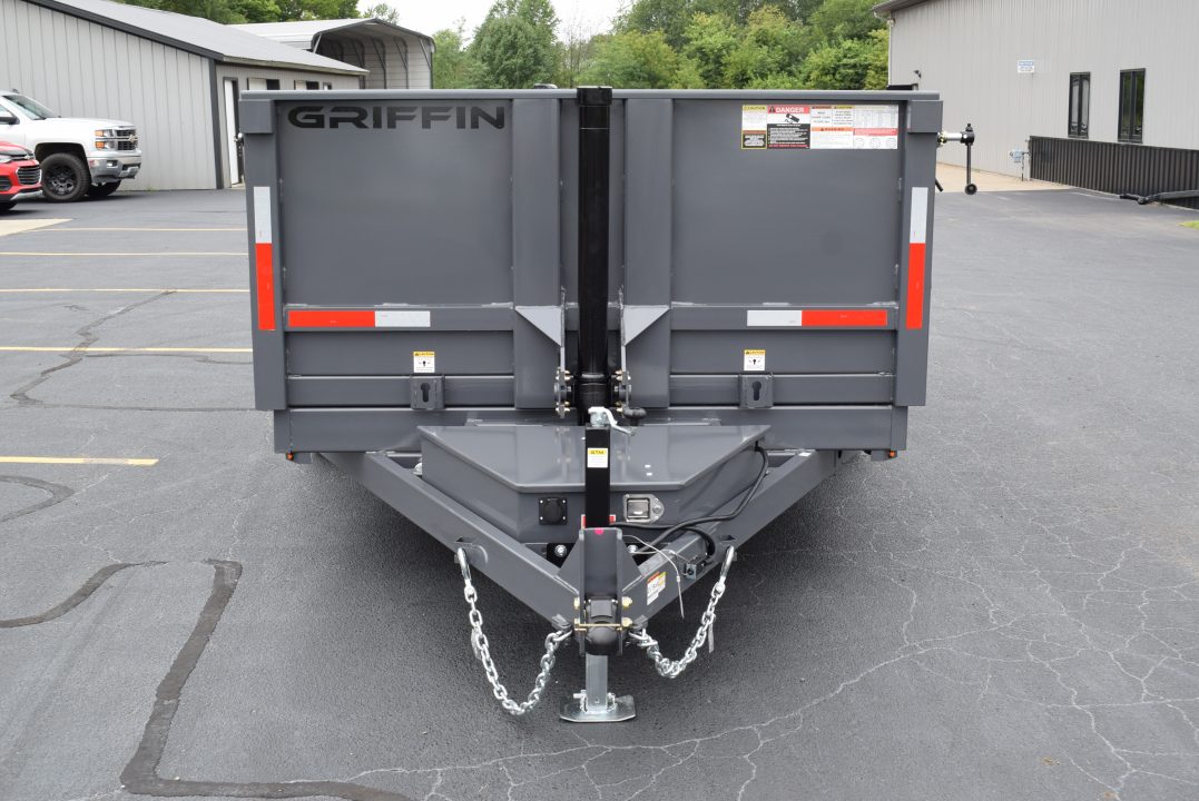 New GRIFFIN 7x14 14K DUMP TRAILER w/ TELESCOPING CYLINDER GREY