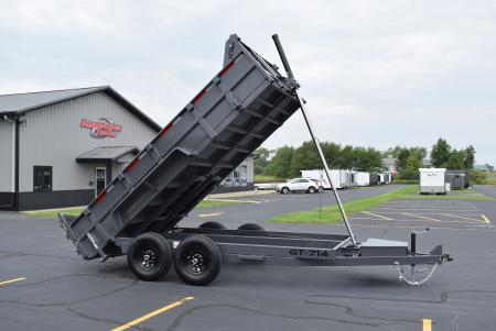 New GRIFFIN 7x14 14K DUMP TRAILER w/ TELESCOPING CYLINDER GREY