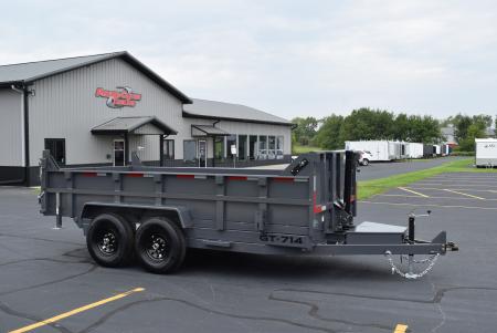 New GRIFFIN 7x14 14K DUMP TRAILER w/ TELESCOPING CYLINDER GREY