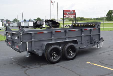 New GRIFFIN 7x14 14K DUMP TRAILER w/ TELESCOPING CYLINDER GREY