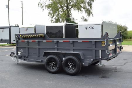 New GRIFFIN 7x14 14K DUMP TRAILER w/ TELESCOPING CYLINDER GREY