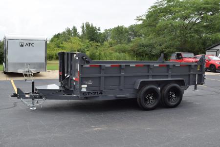New GRIFFIN 7x14 14K DUMP TRAILER w/ TELESCOPING CYLINDER GREY
