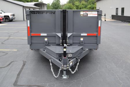 New GRIFFIN 7x14 14K DUMP TRAILER w/ TELESCOPING CYLINDER GREY