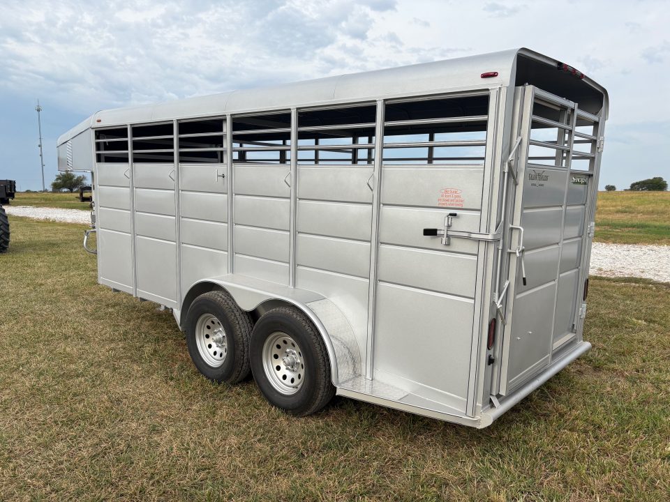 New 2026 Calico 6x16 Tandem 7K GN Stock Trailer W/ 1 Cut Gate