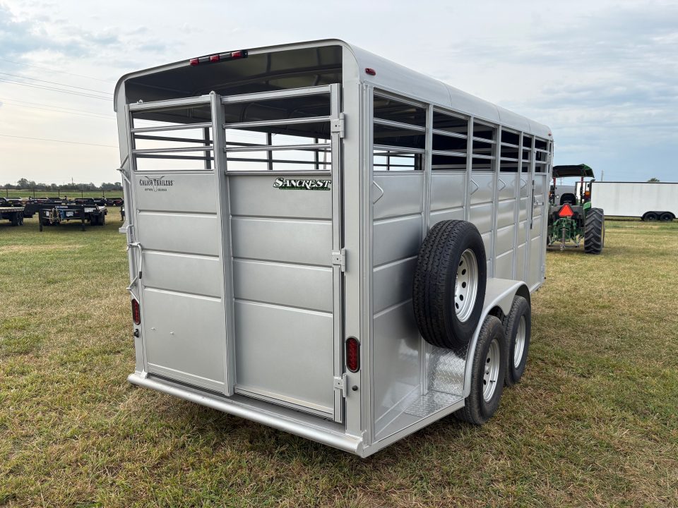 New 2026 Calico 6x16 Tandem 7K GN Stock Trailer W/ 1 Cut Gate