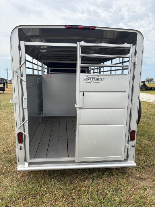 New 2026 Calico 6x16 Tandem 7K GN Stock Trailer W/ 1 Cut Gate