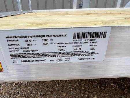 New 2026 H&H Trailers 16' Tandem Aluminum Utility Utility Trailer