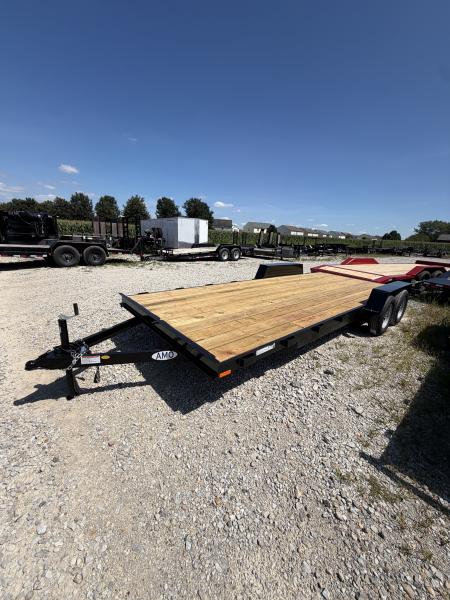 New 2027 AMO UT202 Car Hauler 82X20 TA DOVETAIL W/ SLIDE IN RAMPS (GVW:7000) BLACK