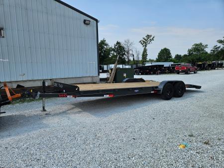 New 2026 WD Trailers 83x24 TA, 5.2k axles, 4' metal dovetail with slide in ramps Car Hauler