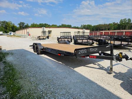 New 2026 WD Trailers 83x24 TA, 5.2k axles, 4' metal dovetail with slide in ramps Car Hauler
