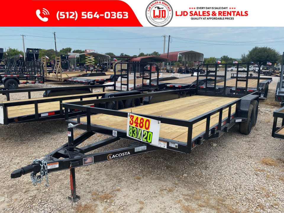 New 2027 Lacosta - 83" x 20' - Trailer Utility Trailer 7K GVWR