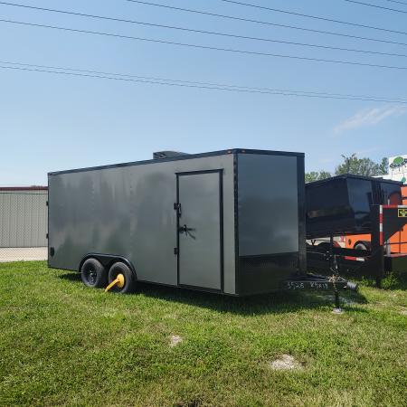 New 2026 Mammoth 8.5x18 TA ,7' interior height, 3.5k axles, ac/heat, 30 amp electrical package, .080 polycore Cargo / Enclosed Trailer