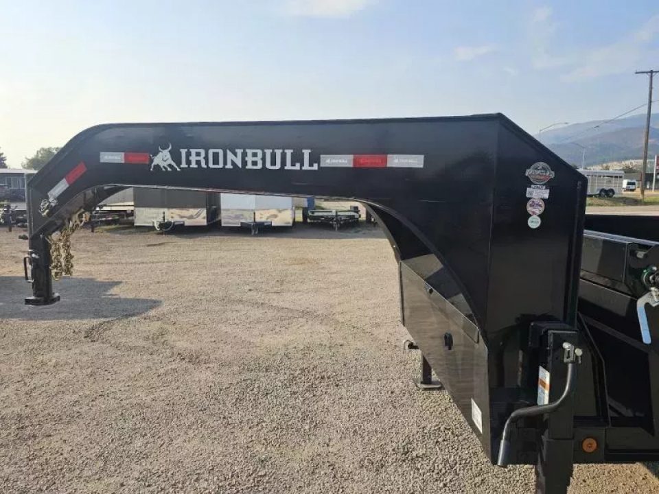 New 2027 Iron Bull 96"x16' 15k Deckover Gooseneck Dump Trailer